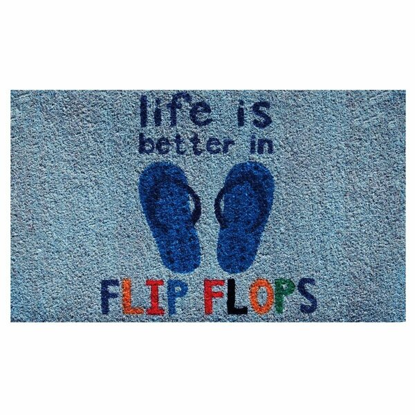 Configuracion 17 x 29 in. Life is Better Rectangular Doormat Multi Color CO3367126